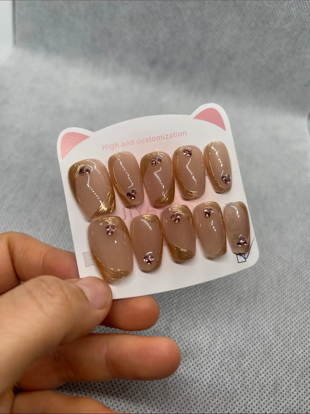 L size Press on Nail Art Set